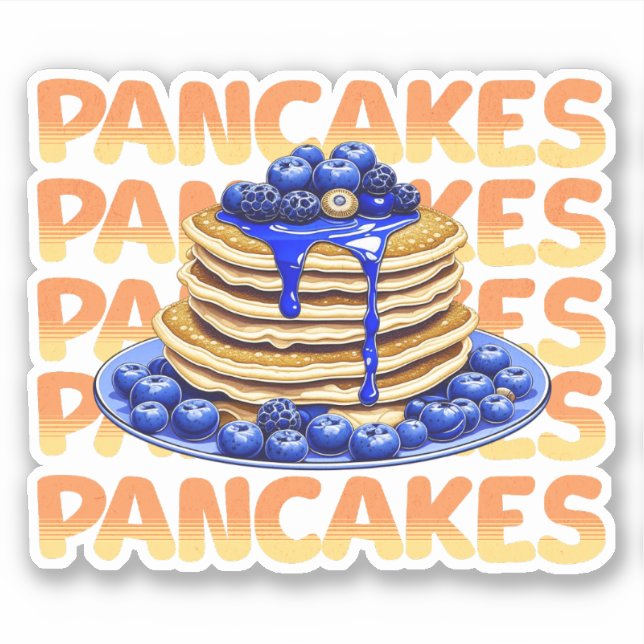 Stack of Blueberry Pancakes Sticker (Front)