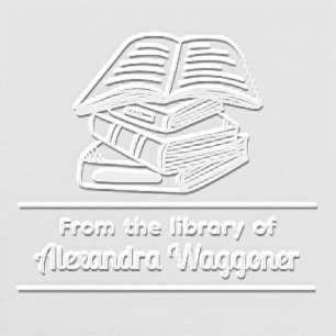 Stack of Books #5 “From the library of” Name Embosser