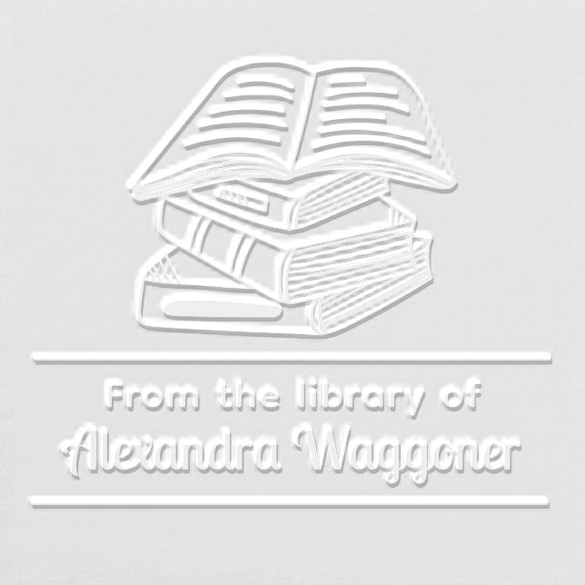 Stack of Books #5 “From the library of” Name Embosser (Design)
