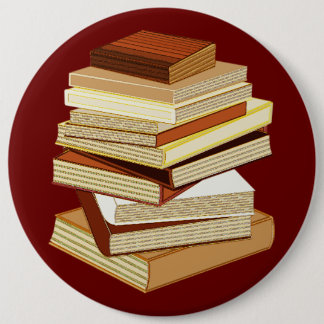 Stack Of Books - Beige Pinback Button