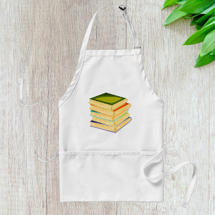 Stack of Books Book Lover Art and Reading Adult Apron