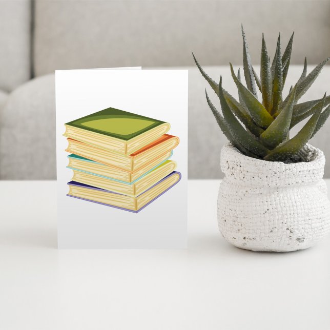 Stack of Books Book Lover Art and Reading  Card (Creator Uploaded)