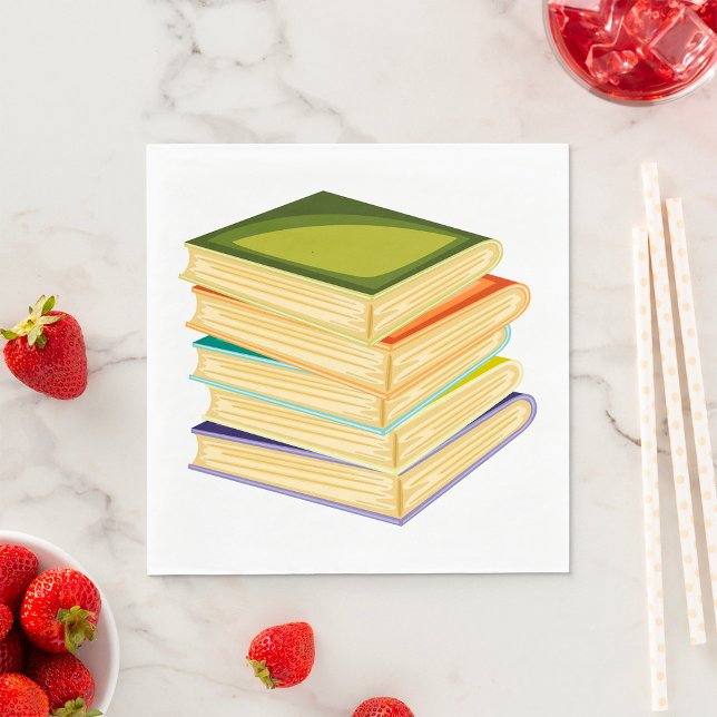 Stack of Books Book Lover Art and Reading  Napkins (Creator Uploaded)