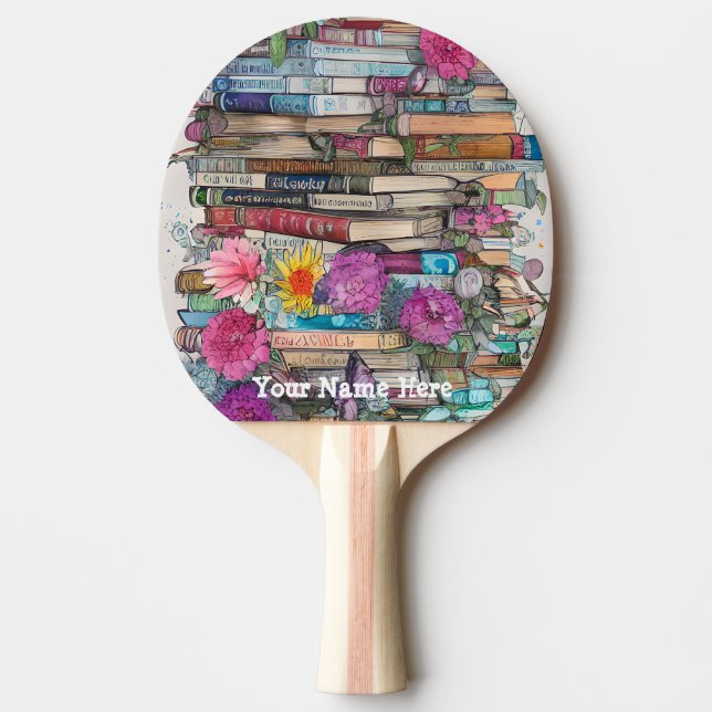 Stack of Books Books Ping Pong Paddle (Front)