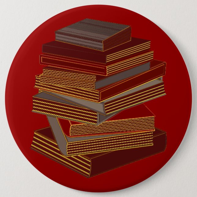 Stack Of Books - BrownGrey Pinback Button (Front)