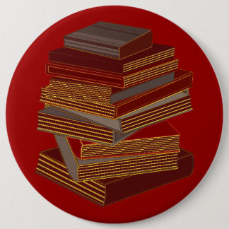 Stack Of Books - BrownGrey Pinback Button