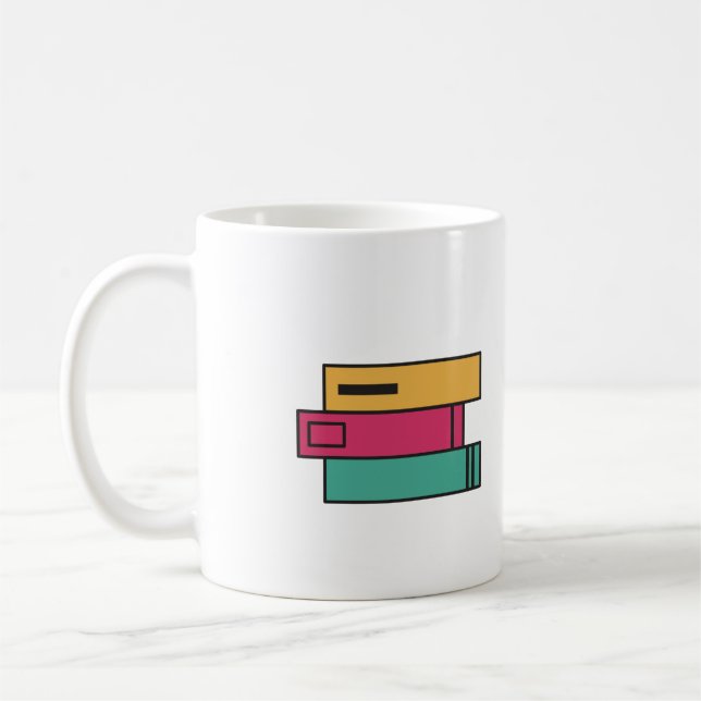 stack of books coffee mug (Left)