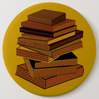 Stack Of Books - GreenBrown Pinback Button