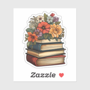 Stack of books illustration sticker