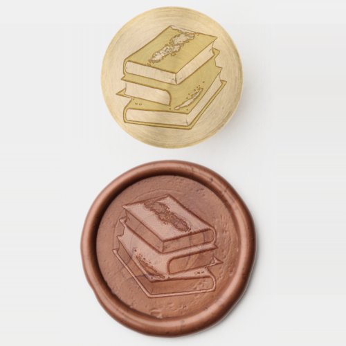 Stack of Books Librarian Teacher Professor Reading Wax Seal Stamp