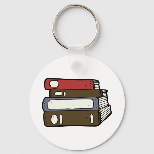 Stack of Books Library Reading Keychain (Front)
