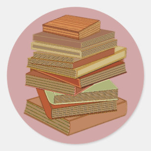 Stack Of Books - Pastel Classic Round Sticker