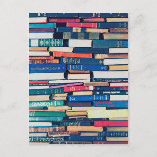 Stack of books postcard