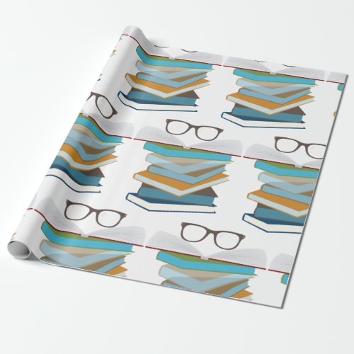 Stack Of Books Wrapping Paper