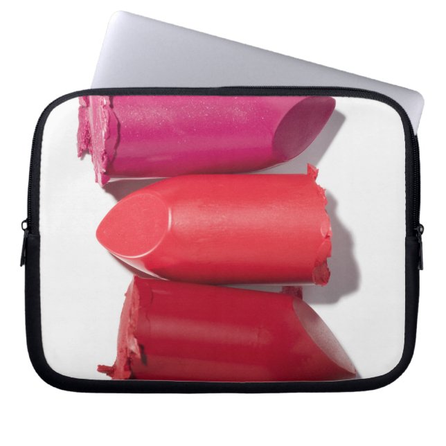Stack of broken lipstick laptop sleeve (Front)