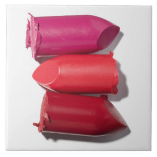 Stack of broken lipstick tile