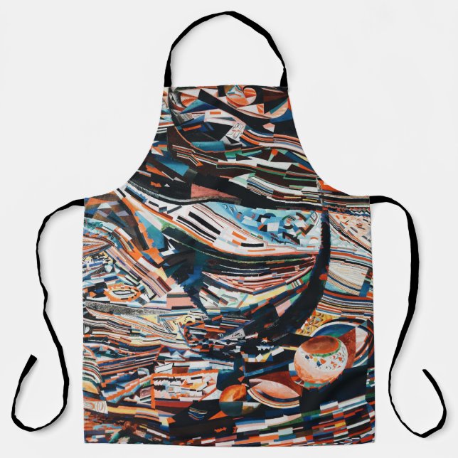 Stack of brown and blue wooden boat lot apron (Front)