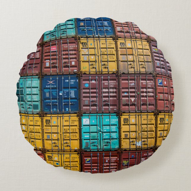 Stack of cargo trailer round pillow (Front)
