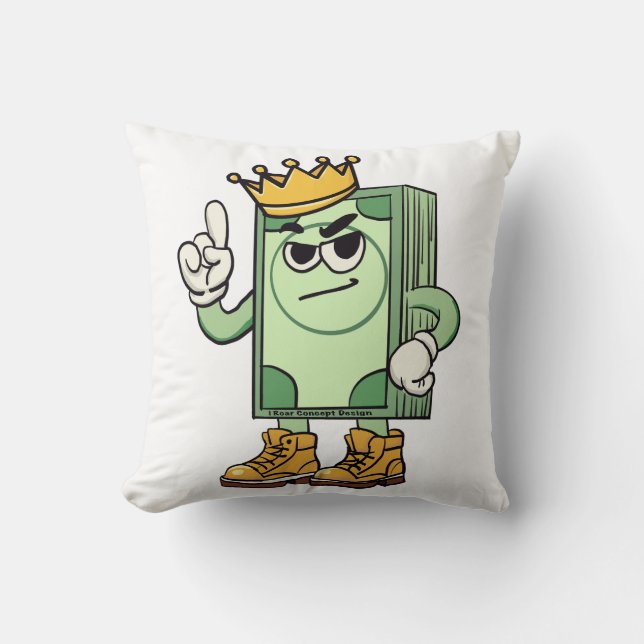 Stack of cash throw pillow (Front)