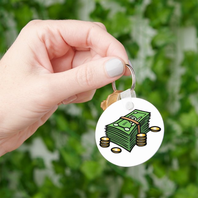 Stack of Cash with Coins Money Keychain (Creator Uploaded)