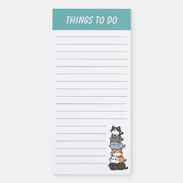 Stack Of Cats Things To Do List Magnetic Notepad (Front)