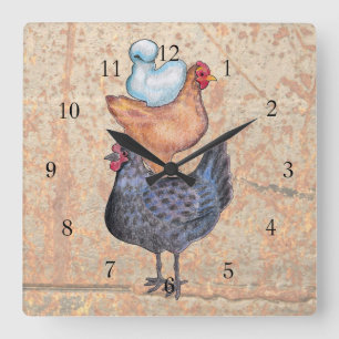 Stack of Chickens Wall Clock