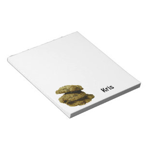 Stack of Chocolate Chip Cookies Custom Name Notepad