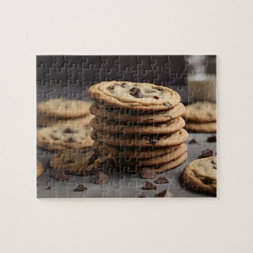 Stack of chocolate chip cookies jigsaw puzzle