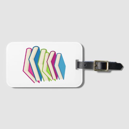 Stack Of Colorful Books Luggage Tag