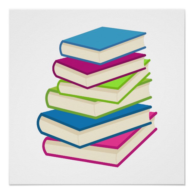 Stack Of Colorful Books Poster (Front)