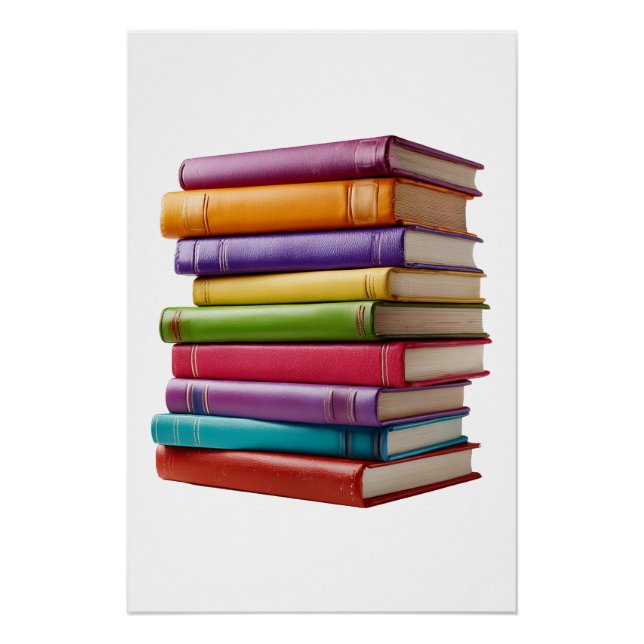 Stack of Colorful Books Poster (Front)