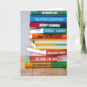 Stack of Colorful Retirement Books Card