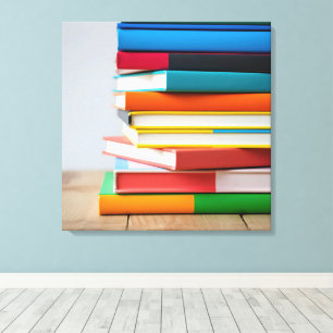 Stack of Colorful Textbooks  Canvas Print