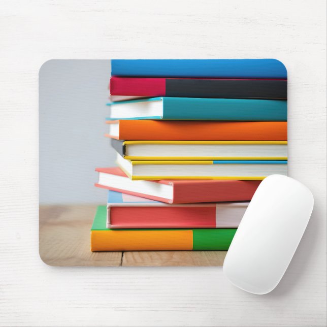 Stack of Colorful Textbooks  Mouse Pad (With Mouse)