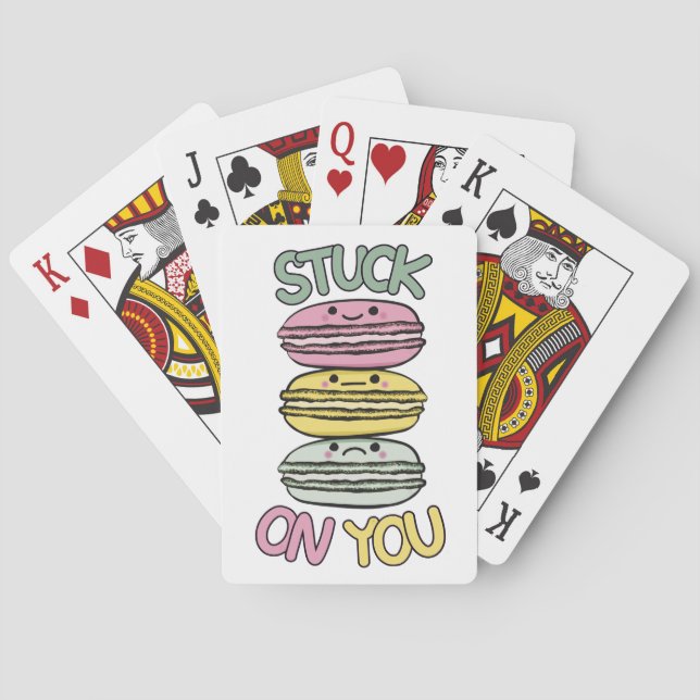 Stack of Cute Kawaii Macarons Poker Cards (Back)