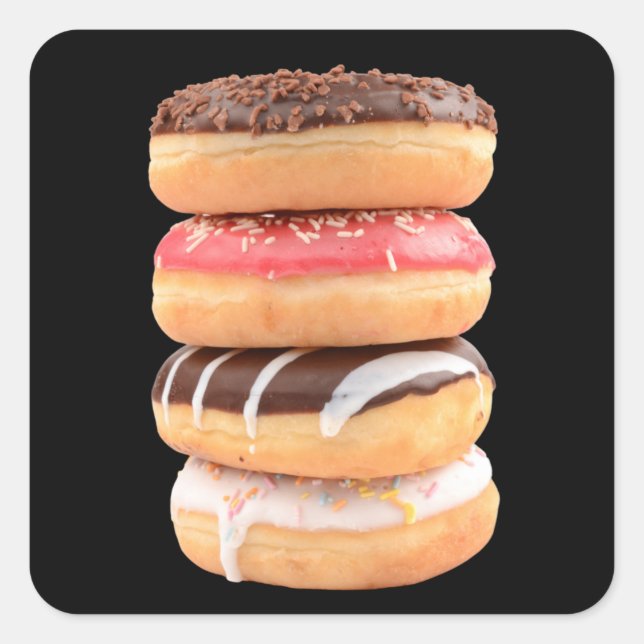 Stack of Donuts Square Sticker (Front)