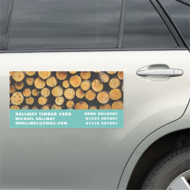 Stack of Firewood, Lumber/Timber/Wood Yard Car Magnet (In Situ)