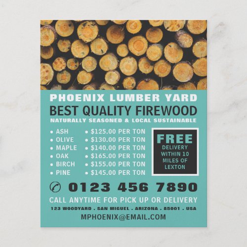 Stack of Firewood LumberTimberWood Yard Flyer