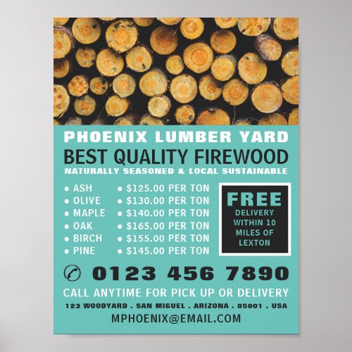 Stack of Firewood LumberTimberWood Yard Poster