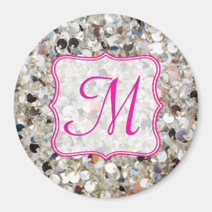 Stack of Glitter Monogram Initial Magnet