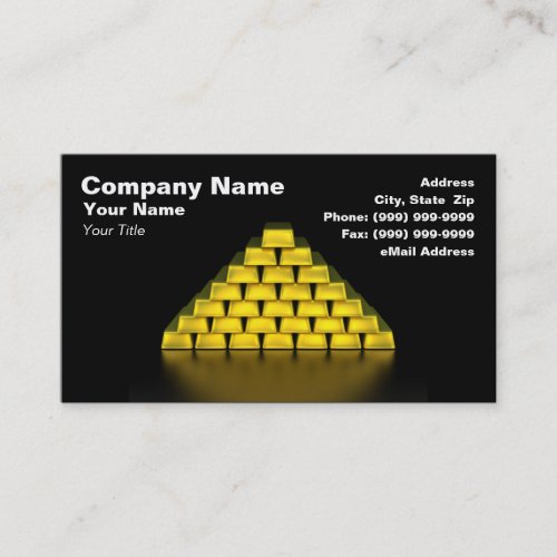 Stack of Gold Bars Business Card Template