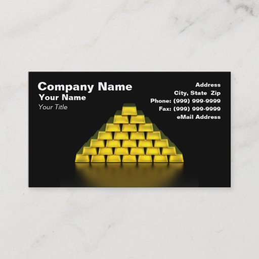 Customizable Stack of Gold Bars Business Card Template