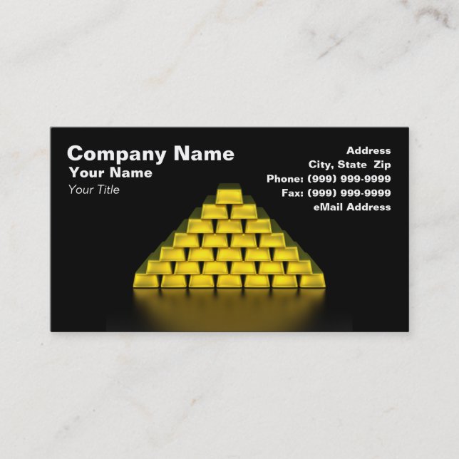 Stack of Gold Bars Business Card (Front)