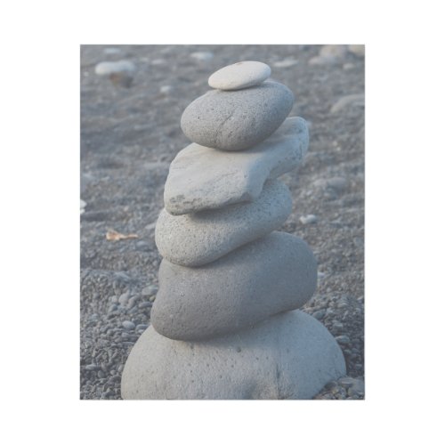 Stack Of Grey Rocks On Beach Gallery Wrap