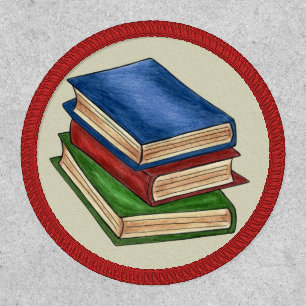 Stack of Library Books Reading Literacy School Patch