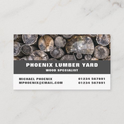 Stack of Logs LumberTimberWood Yard Business Card