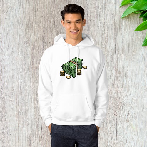 Stack of Notes and Coins Mens Hoodie