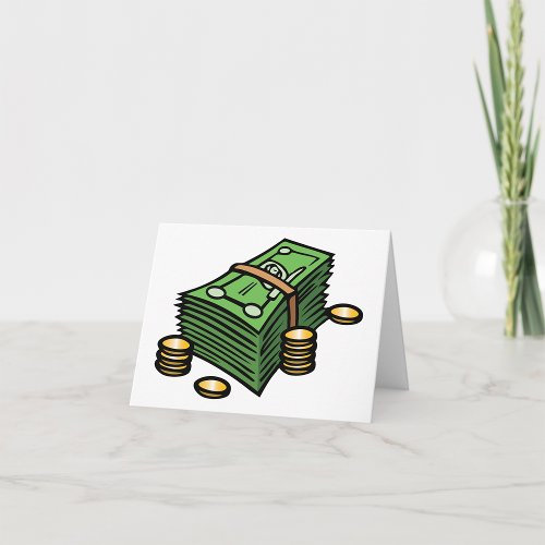 Stack of Notes and Coins Note Cards