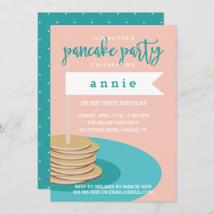 Stack of Pancakes   Birthday Party Invitation