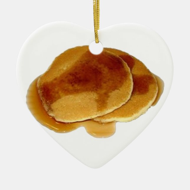Stack of Pancakes Ceramic Ornament (Front)